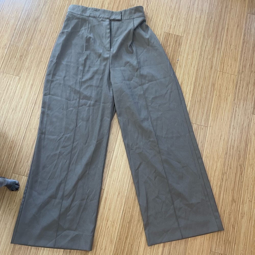 Nasty Gal Charcoal Wide-Leg Trousers